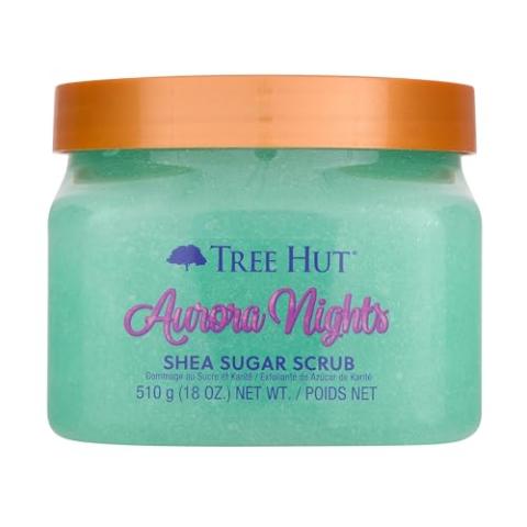 Tree Hut Aurora Nights Shea Sugar Scrub | Exfoliating Body Scrub Removes Dull, Dry Skin for a Soft & Hydrated Glow | Body Care | Vegan, Free of Parabens, Formaldehyde Donors, & Sulfates | 18 fl oz.