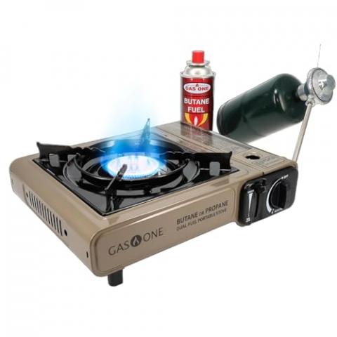 Gas One GS-3400P Propane or Butane Stove Dual Fuel Stove Portable Camping Stove - Patent Pending - with Carrying Case Great for Emergency Preparedness Kit