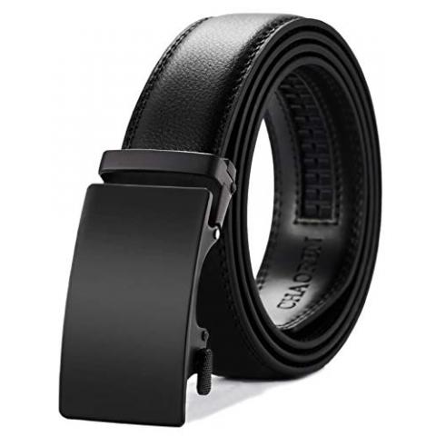 CHAOREN Leather Ratchet Belt for men 1 3/8" for Dress Pants - Micro Adjustable Belt Fit Everywhere