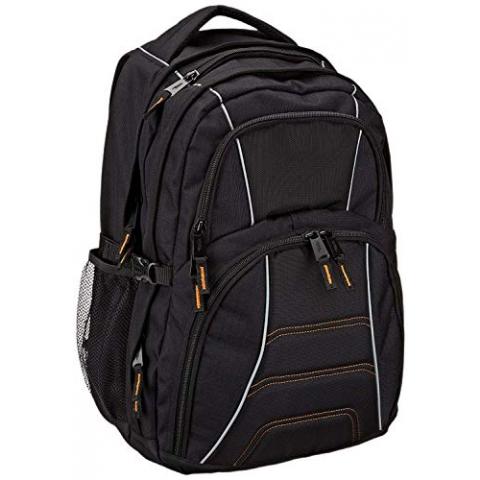 Amazon Basics Laptop Backpack Fits Up to 17-Inch Laptops, Black