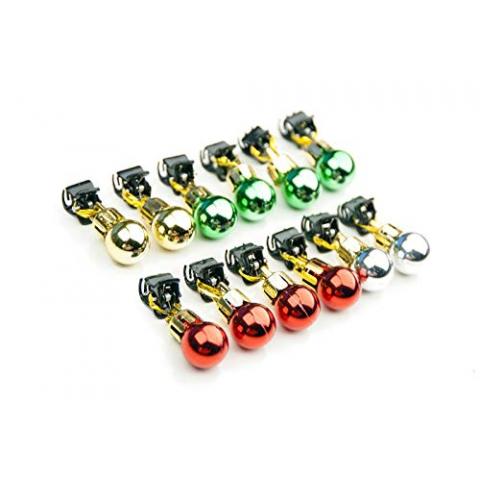 Beardaments Beard Ornaments - The Original 12pc Colorful Christmas Facial Hair Baubles for Men in the Holiday Spirit, Easy Attach Mini Mustache, Sideburns, Festive Red, Green, Gold, Silver Mix