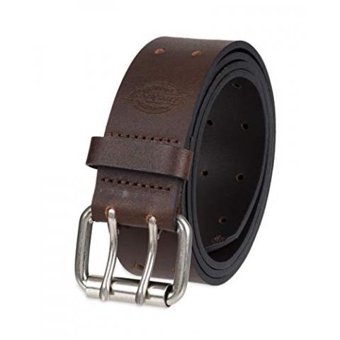 Dickies Men's Leather Double Prong Belt, Brown, 36