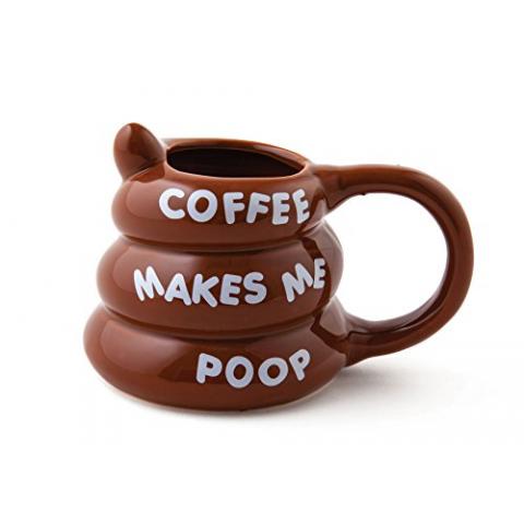 BigMouth Inc funny mugs - Coffee mug with funny sayings - Coffee makes me poop cups for women, men - Cool adult gifts - 14 ounces