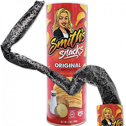 Laughing Smith Snake in a Can Prank - Smith's Snacks Potato Chip - Hilarious Gag Can Pranks for Ages 14 Above - Snake Can Surprise! - Silly Gifts, Scary, Gag Gifts, Gags & Practical Joke