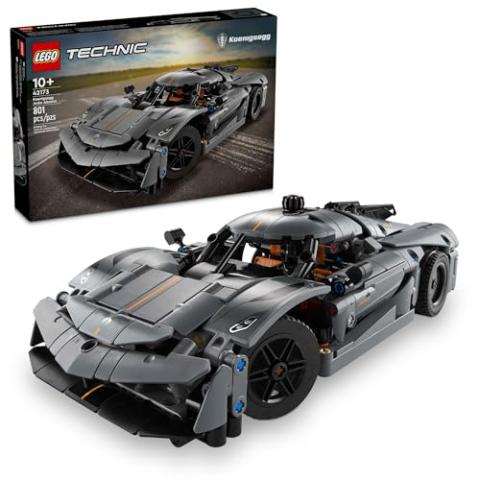 LEGO Technic Koenigsegg Jesko Absolut Grey Hypercar, Sports Car Building Toy Set for Boys and Girls, Vehicle Racing Car for Kids, Buildable Model Kit, Sports Car Toy, Motor Enthusiasts’ Gift, 42173