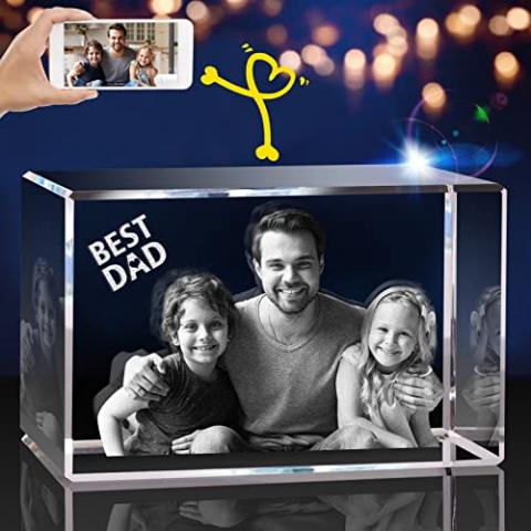 PD 3DPIXDANCE 3D Crystal Photo, Customized Gifts for Wife, Women, Him, Her, Dad and Mom. Custom Picture Gifts for Birthday, Wedding, Anniversary, Memorial, Picture Gift for Pet Lovers.