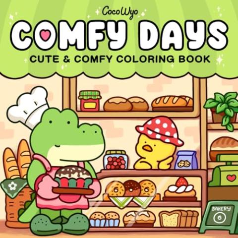 Comfy Days: Coloring Book for Adults and Teens Featuring Super Cute Animal Characters in Cozy Hygge Moments for Relaxation (Cozy Spaces Coloring)