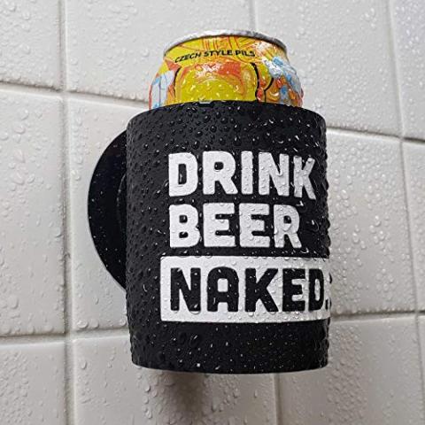 Drink Beer Naked - Shower Beer Holder for in Shower Use, Keeps Beer Cold and Hands Free