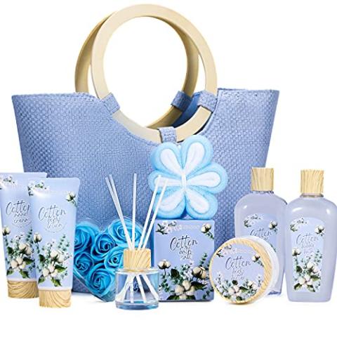 Spa Gift Baskets for Women, Gifts Bag for Women, 11pcs Spa Gift Sets with Shower Gel, Body Lotion, Reed Diffuser, Relaxing Gift for Women, Mothers Day Gifts for Mom