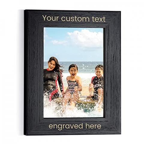 Lifetime Creations Custom Picture Frame, Personalized Gift - Black (5" x 7" Portrait), Engraved Design With Your Own Text