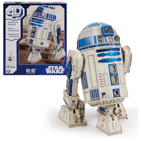 Spin Master Games 4D Build Star Wars R2-D2 Cardstock 3D Model Kit, Star Wars Gifts, Star Wars Toys Desk Décor for Star Wars Fans & Collectors, Adults & Teens 12+