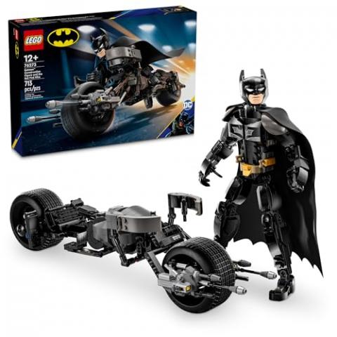 LEGO DC Batman: Batman Construction Figure & The Bat-Pod Bike, The Dark Knight Action Figure and Batman Motorcycle, Super Hero Toys, Kids’ Adventure Playset, Gift for Boys and Girls, 76273