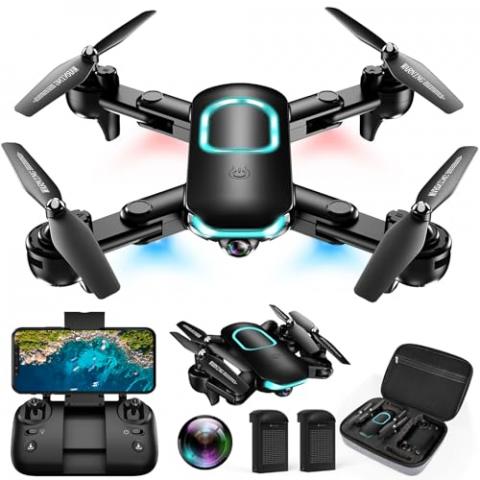 REDRIE Drone with Camera - Foldable Drone for Kids Adults with 1080P FPV Camera, Upgrade Altitude Hold, Gestures Selfie, Waypoint Fly, Headless Mode, 3D Flip, One Key Start, 3 Speed Mode, Circle Fly, 2 Batteries