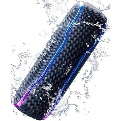 Portable Bluetooth Speaker, IPX7 Waterproof Wireless Speaker with Colorful Flashing Lights, 25W Super Bass 24H Playtime, 100ft Range, TWS Pairing for Outdoor, Home, Party, Beach, Travel