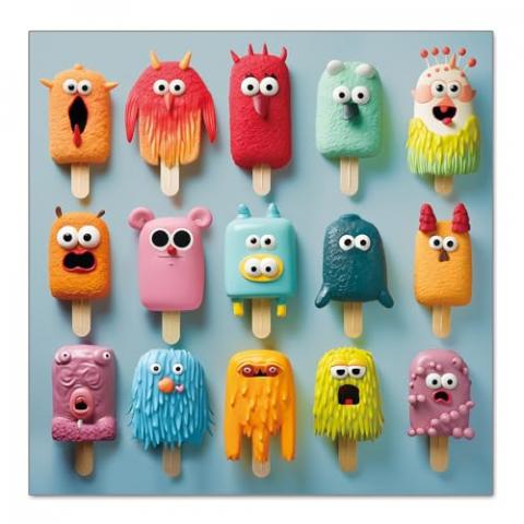 500 Pieces Jigsaw Puzzles for Adults and Teens and Kids Family Happy Gift Colorful Popsicles (Monster Popsicles)