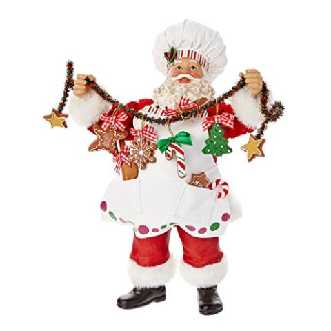 Kurt Adler Fabriche Christmas Chef Santa Figurine, 12-Inch