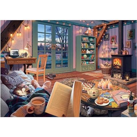 Ravensburger Cozy Retreat 500 Piece Jigsaw Puzzle - Large Format for Adults | Unique Piece Design | Premium Quality Material | Ideal for Family Fun - 14967