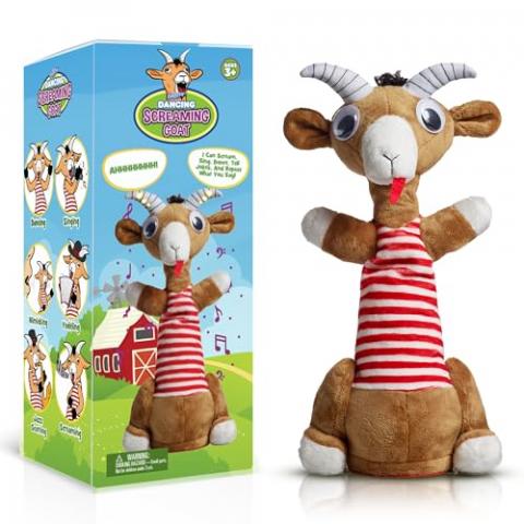 Gagster Screaming Goat Dancing Toy - Mimicking Toy for Kids - Toy That Repeats What You Say, Singing & Talking, Electronic Yodeling for Anyone Who Loves Talking Toy & Funny Gag Gifts