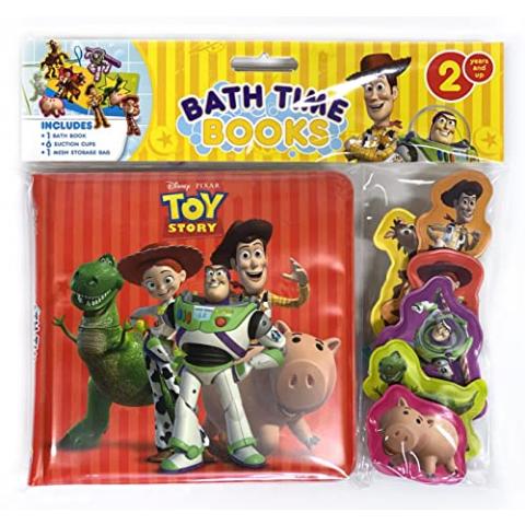 Disney / Pixar Toy Story Bath Time Books - Activity Books for kids, Bath book, 6 Padded suction cups, 1 Mesh bag