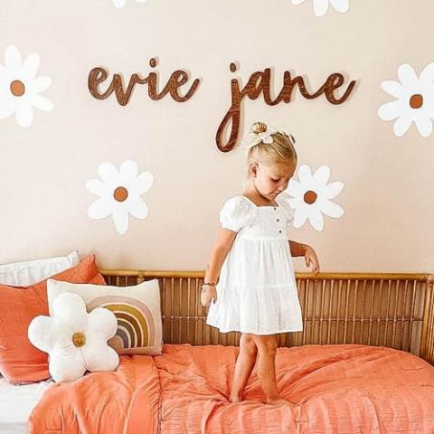 Custom Wood Name Sign for Nursery or Kids Room, Instant Font Preview, Multiple Styles Available Unpainted, Painted or Stained, Personalized Baby Gift (Painted or Stained Name Sign)