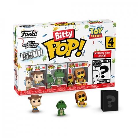 Funko Bitty Pop!: Toy Story Mini Collectible Toys 4-Pack - Woody, Rex, Slinky Dog & Mystery Chase Figure (Styles May Vary)