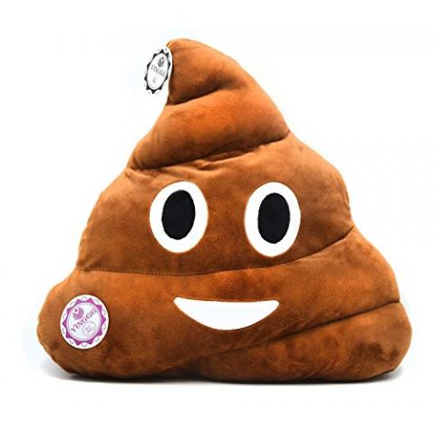 YINGGG 32cm Poop Plush Pillow Round Triangle Emotion Cushion Cute Decorative Stuffed Toy Brown Present for Kids and Friends