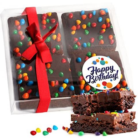 Birthday Gift Basket Chocolate Brownies Food Gift For Men Women Cake Package | Nut Free | Kosher