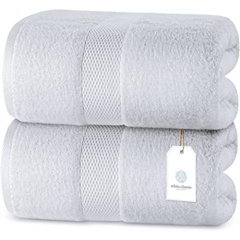 Luxury Bath Sheets Towels for Adults Extra Large | Highly Absorbent Hotel Collection | 35x70 Inch | 2 Pack (White)