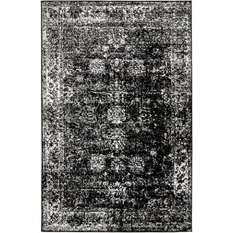 Unique Loom Sofia Collection Area Rug - Casino (5' 1" x 8' Rectangle, Black/ Ivory)