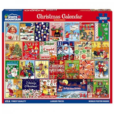 White Mountain Puzzles Christmas Calendar, 1000 Pieces Jigsaw Puzzle