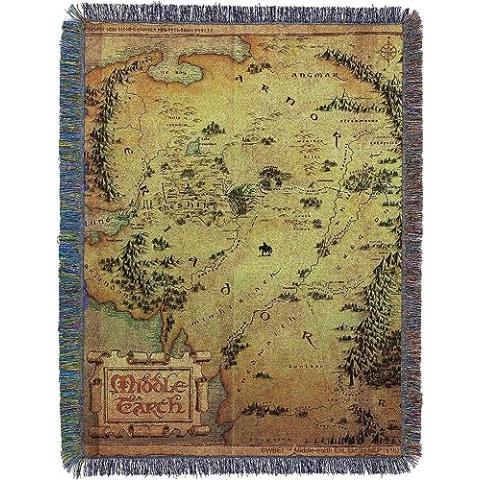 Northwest Lord of The Rings - The Hobbit Woven Tapestry Throw Blanket, 48" x 60", Middle Earth