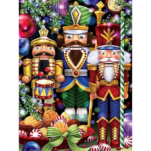 Vermont Christmas Company Three Nutcrackers Christmas Jigsaw Puzzle 550 Piece