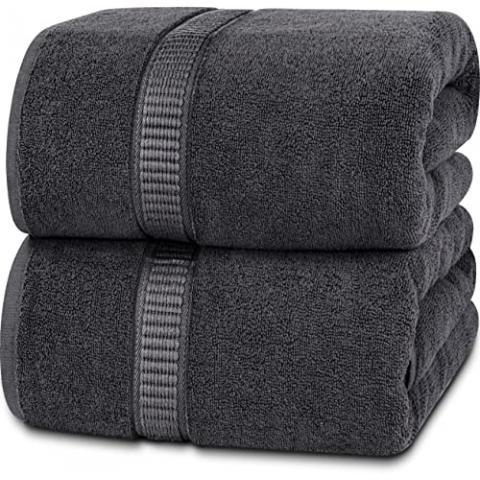 Utopia Towels - Luxurious Jumbo Bath Sheet 2 Piece - 600 GSM 100% Ring Spun Cotton Highly Absorbent and Quick Dry Extra Large Bath Towel - Super Soft Hotel Quality Towel (35 x 70 Inches, Grey)