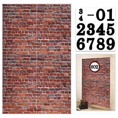 Brick Wall Party Backdrop, Wall Decoration, Curtains Door, Old Red Brick Wall Party Backdrop, Holiday Party Supplies Christmas Halloween Decoration 78.7"x 49.2" Inch