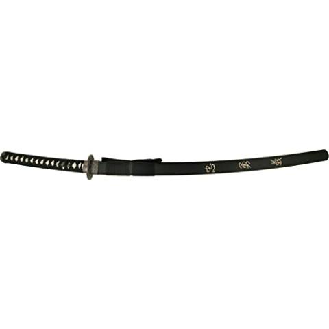MASTER USA - Sword of Loyalty, Courage and Morality w/ Hand Carved Samurai Bushido Code on Scabbard, Includes Display Stand - SW-319, 41.5 Inches, Black