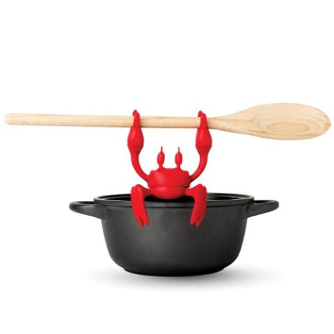 OTOTO Red the Crab Silicone Utensil Rest - Kitchen Gifts, Silicone Spoon Rest for Stove Top - Heat-Resistant, Funny Kitchen Gifts, Cooking Gifts - Non-Slip Spoon Holder Stove Organizer, Steam Releaser