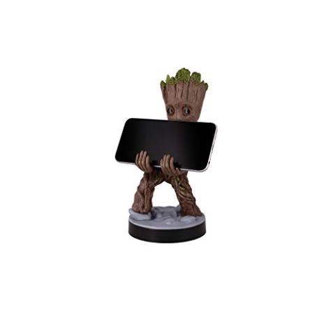 Exquisite Gaming: Guardians of The Galaxy: Toddler Groot - Original Mobile Phone & Gaming Controller Holder, Device Stand, Cable Guys, Marvel Licensed Figure, Black