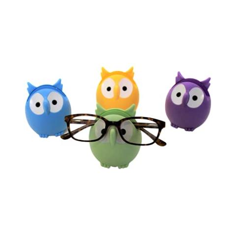 Dependable Industries inc. Essentials Owl Glasses & Sunglasses Holder Stand - Eyeglass Display Rack, Smartphone Dock, Nice Random Color Shipped