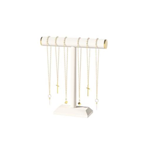 Adugay Necklace Holder Stand,Necklace Display For Selling,Jewelry Tree Rack Organizer For Girls,Necklace And Bracelet Hanger For Women,Hanging Necklace Storage Stand (Beige)