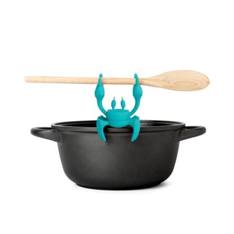 OTOTO Aqua the Crab Silicone Utensil Rest - Silicone Spoon Rest for Stove Top - BPA-Free, Heat-Resistant Kitchen and Grill Utensil Holder - Non-Slip Spoon Holder Stove Organiser and Steam Releaser