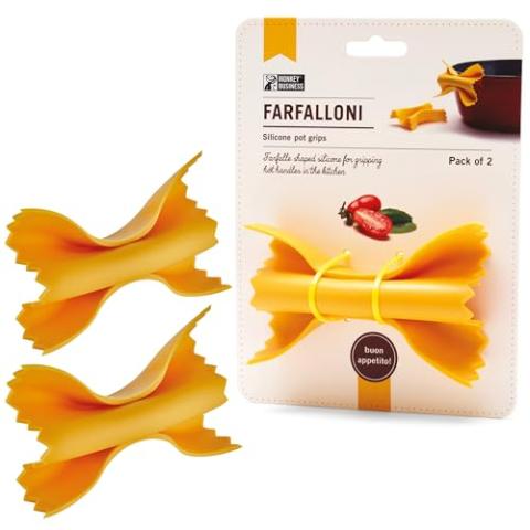 Farfalloni-Shaped Pot Holders | Pot Holders for Kitchen Cookware | Silicone Oven Grips| Fun Kitchen Gadgets | from a Collection of Different Pasta-Shaped Unique Kitchen Gadgets | by Monkey Business