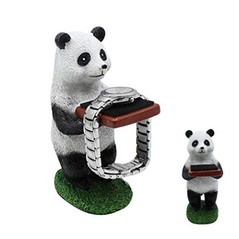 JUMISEE Cute Panda Watch Stand Creative Watch Storage Jewelry Display Table Ring Eyeglass Holder for Office Home Decoration