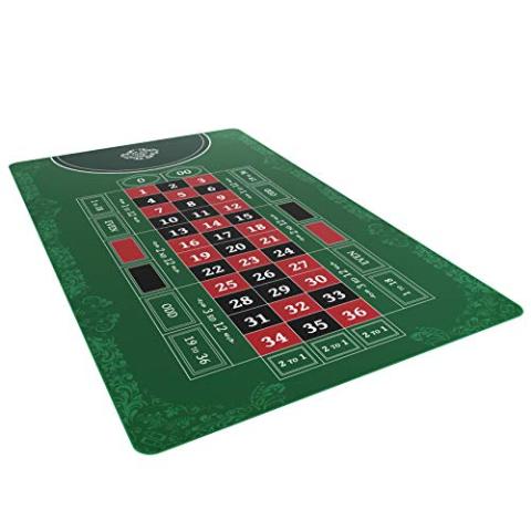 Bullets Playing Cards - Roulette Layout - Table Top Mat 60" x 35" - Deluxe Playing mat for Casino Night