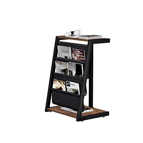 JOIN IRON Storage Bookshelf, Detachable Brochure Display Stand, Floor-Standing Magazine Rack with 4 Pockets, Newspaper Stand Easy to Move Easy to Assemble Compartments for Living Room