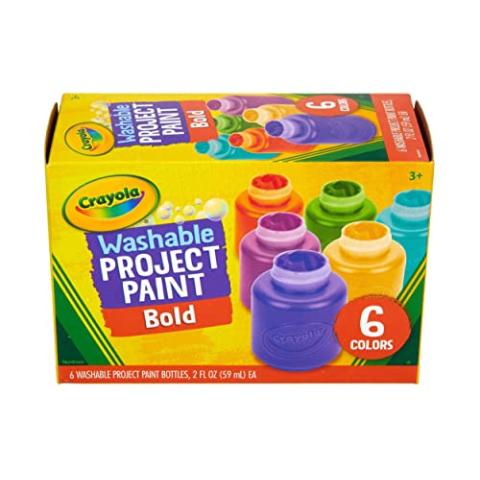 Crayola Washable Kids Paint (6ct), Paint Set for Kids, Assorted Bold Colors, Arts & Crafts Supplies for Kids, Nontoxic, Holiday Gift