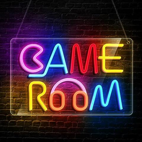 Neon Game Room Sign, Colorful Game Room Decor Sign, Neon LED Signs for Wall Bedroom Gaming Room Decor, Neon Lights for Game Zone Party Bar Club, with ON/OFF Switch & USB Port, 15.7"x 9.8"