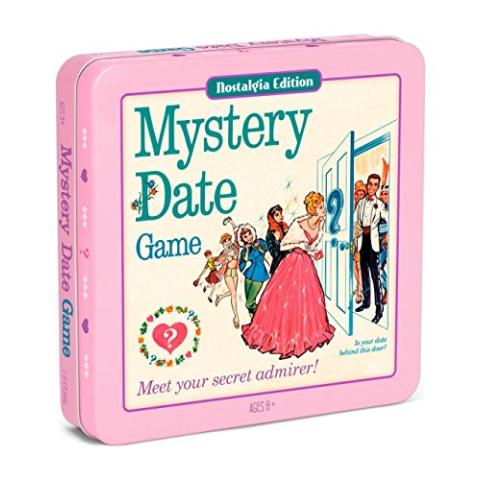 Winning Solutions Mystery Date Classic Board Game With Nostalgic Tin Case, Pink