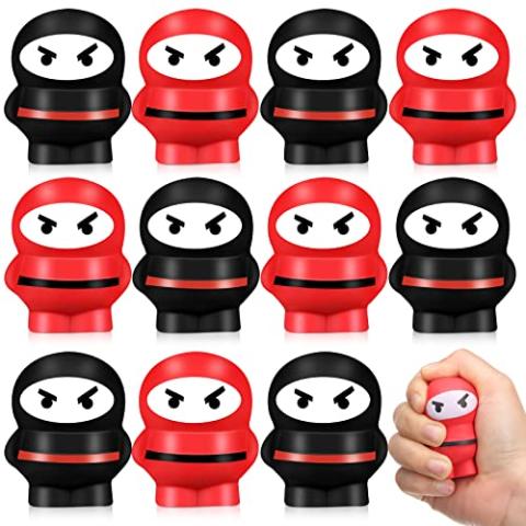 Jerify 12 Pieces Ninja Stress Balls Warriors Fighters Figures Ninja Party Favors Stress Toys Ninja Stress Toys Soft Funny Ninja Slow Rising Toys for Ninja Themed Birthday Party Favors Supplies