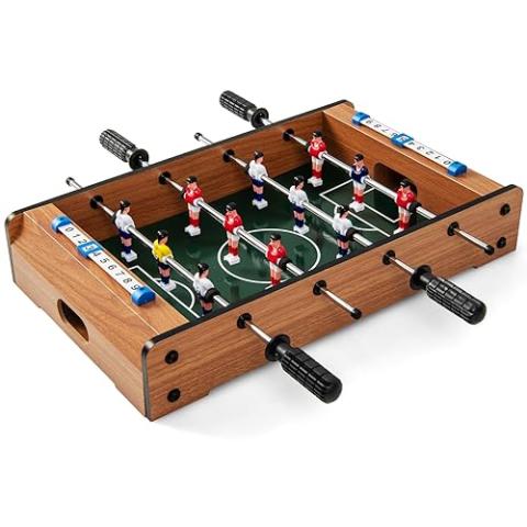 GYMAX Foosball Table, 20” Tabletop Mini Soccer Game with 2 Footballs & Score Keeper, Portable Arcade Game Table Set for Kids Adult Family Night, Game Room, Party