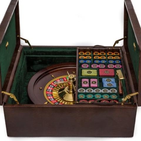 Bello Games Collezioni - Piazza San Lorenzo, Luxury Roulette Set Plated in 24K Gold from Italy.